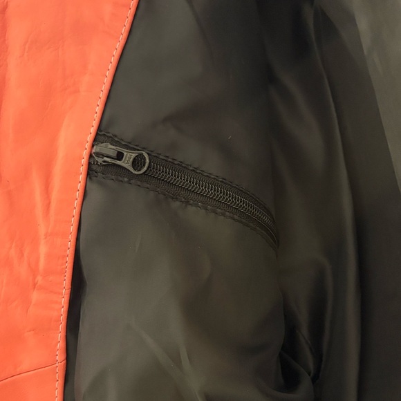 NWT [Leather Skin] Quilted 100% Genuine Leather Moto Jacket in Pink Women’s L - Picture 10 of 15